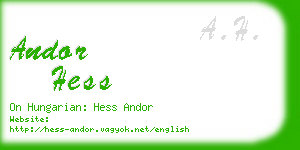 andor hess business card